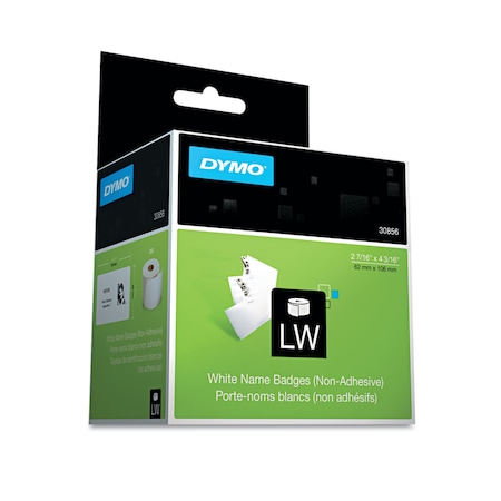 Dymo Name Badge Label, Non-Adhesive, 250/Roll 30856